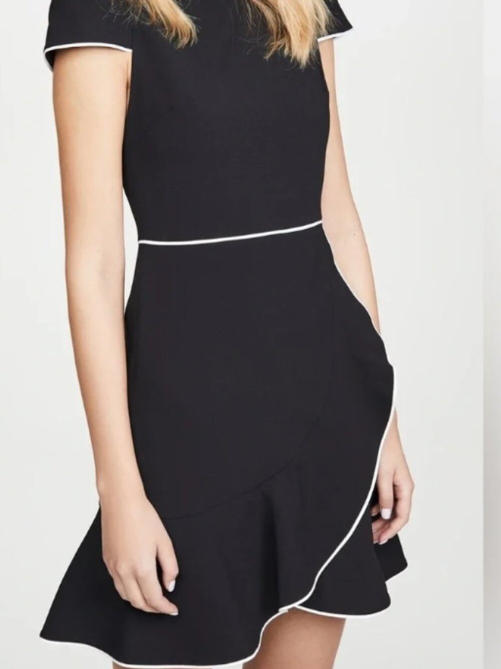 Alice + Olivia Kirby Piped Capped Sleeve Dress Size 4